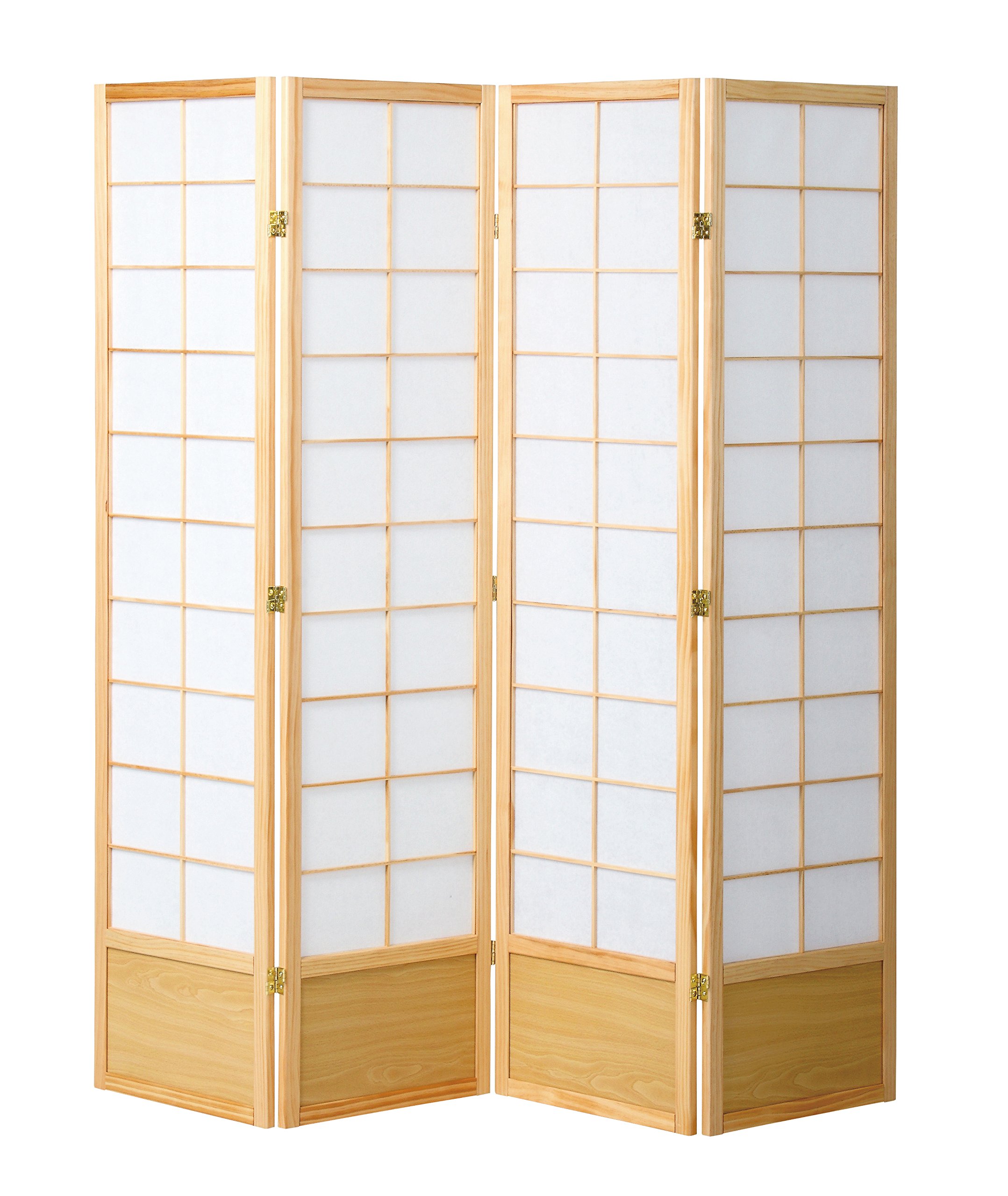 か*読様 木製衝立4連　ナチュラル Amazon｜完成品 天然木の和風衝立 4連タイプ 高さ180cm 間仕切り